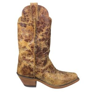 Justin Boots Women's Distressed Brown Heeled Leather Western Boots size 7